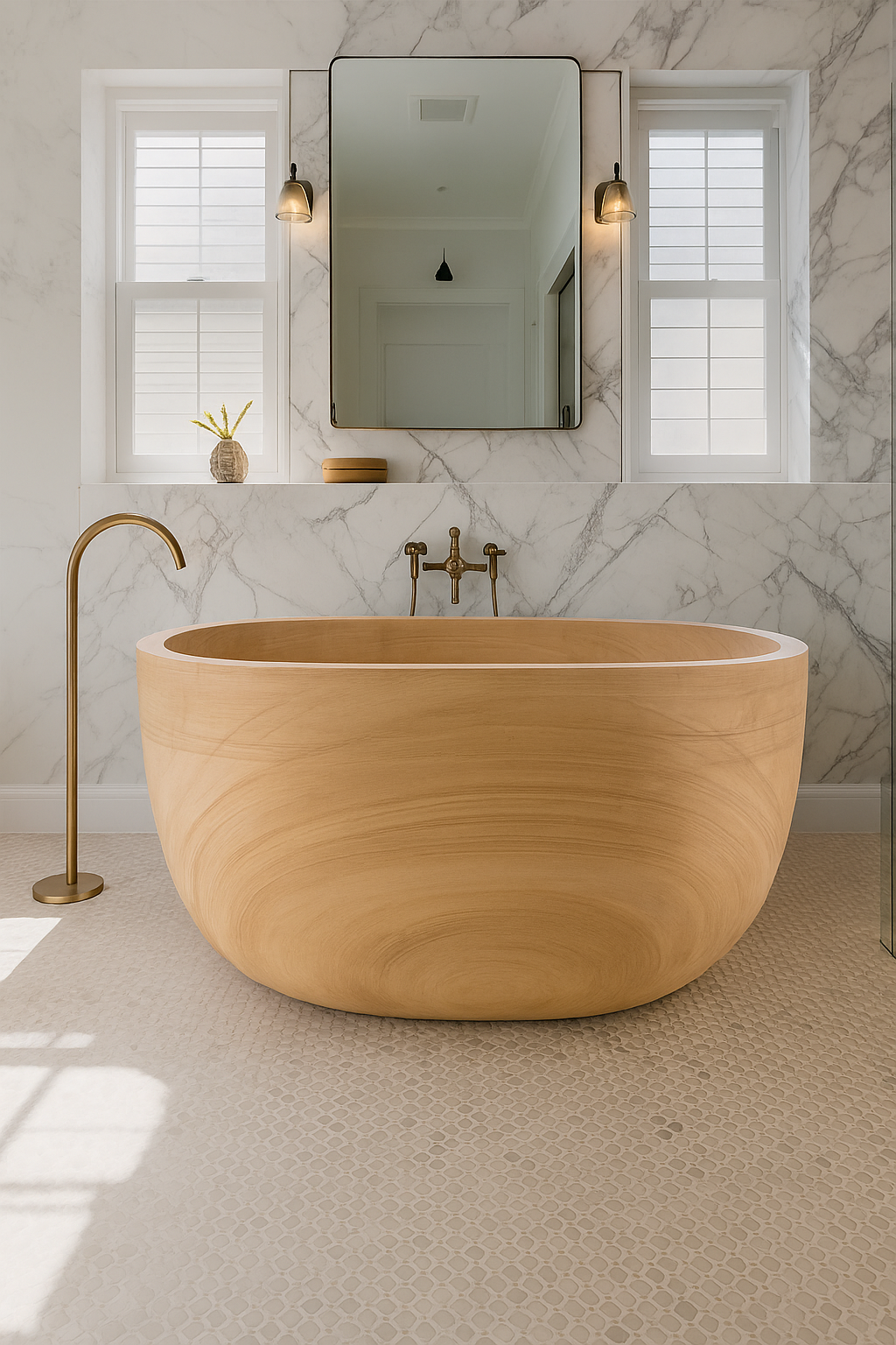 Oval Wooden Japanese-Style Soaking Tub