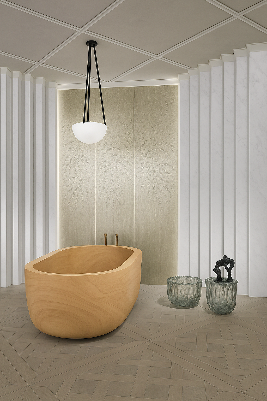 Oval Wooden Japanese-Style Soaking Tub