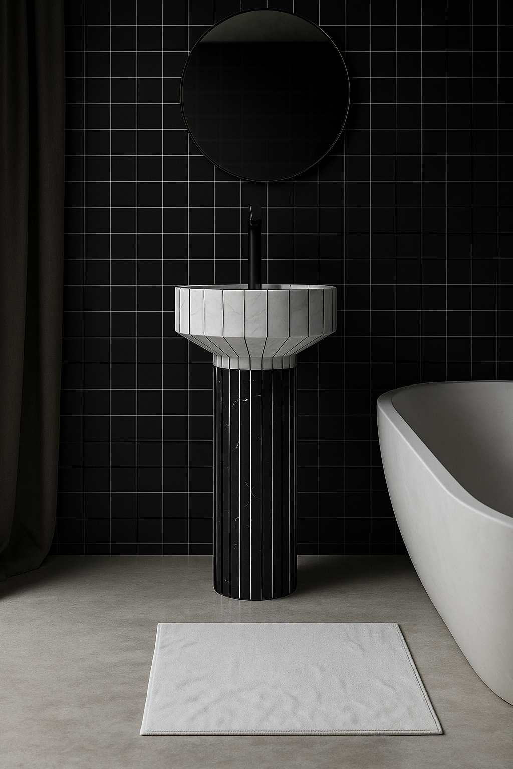 Architectural Dual-Tone Pedestal Basin