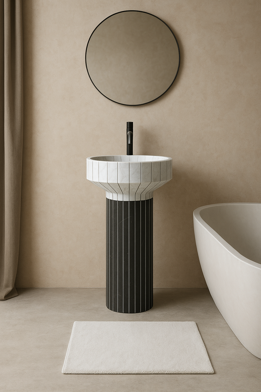 Architectural Dual-Tone Pedestal Basin