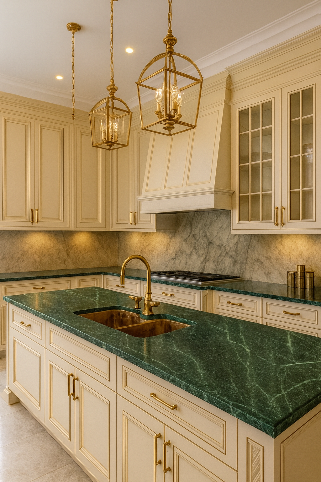 Emerald Green Marble Kitchen Countertop