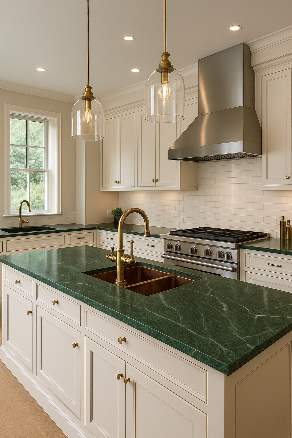 Emerald Green Marble Kitchen Countertop