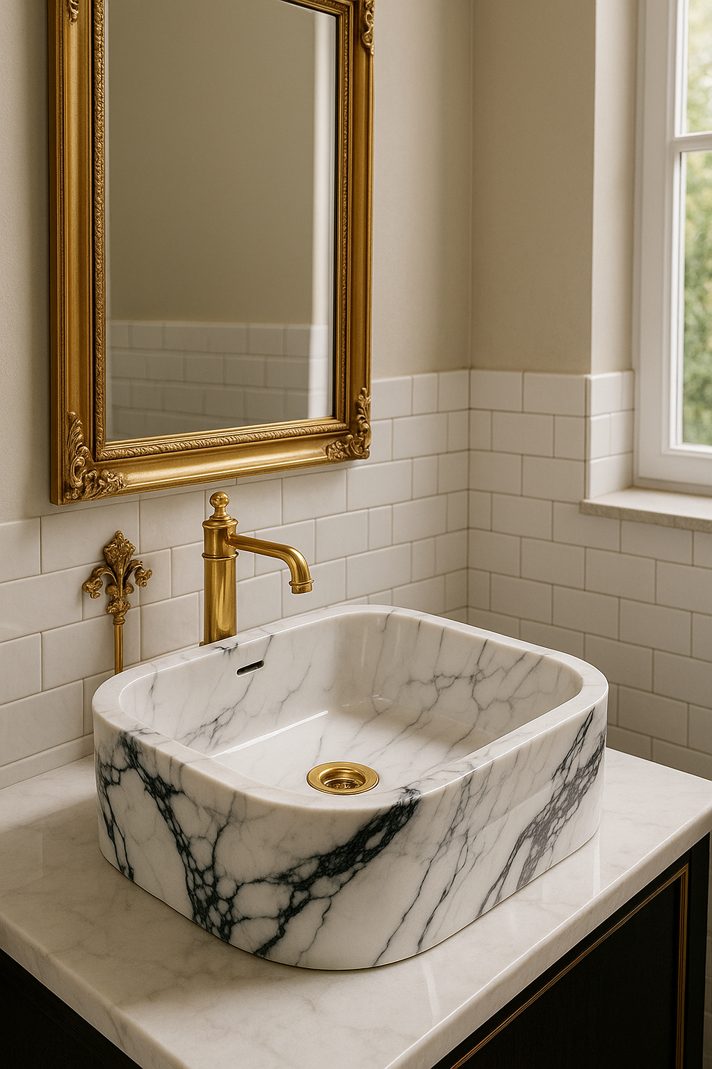 Calacatta Marble Rectangular Basin