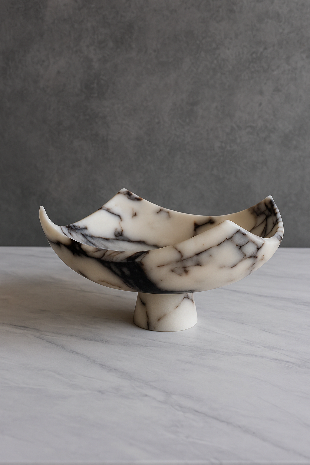 Footed Marble Display Bowl
