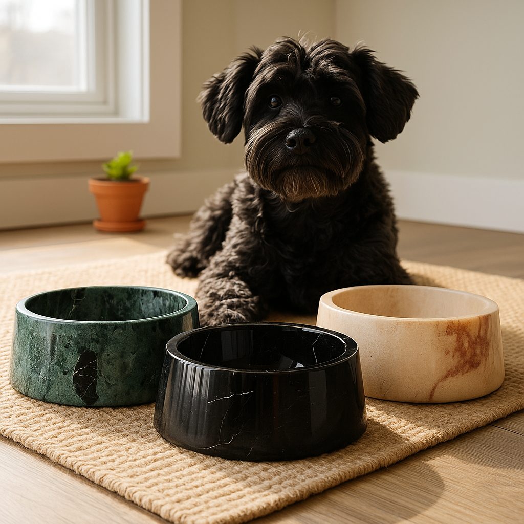Marble Pet Bowls in Three Colors