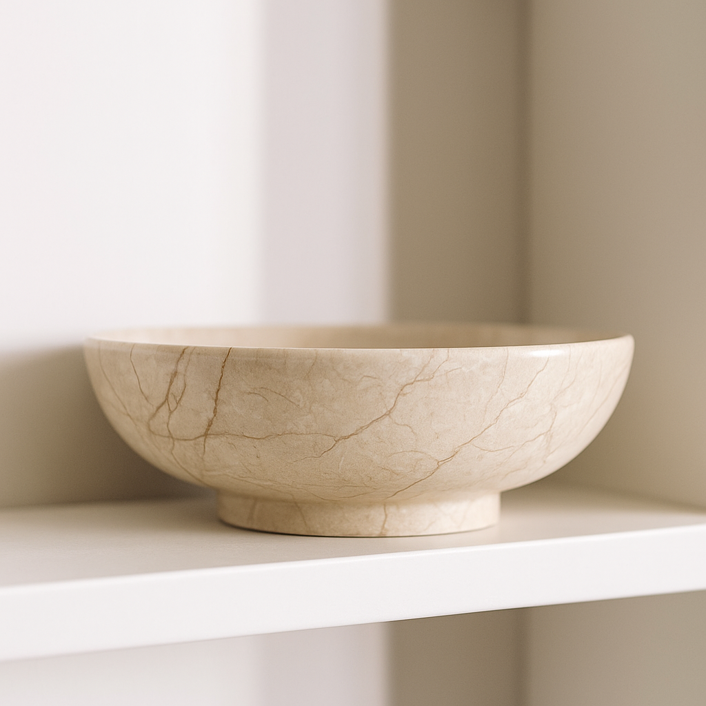 Classic Beige Marble Bowl