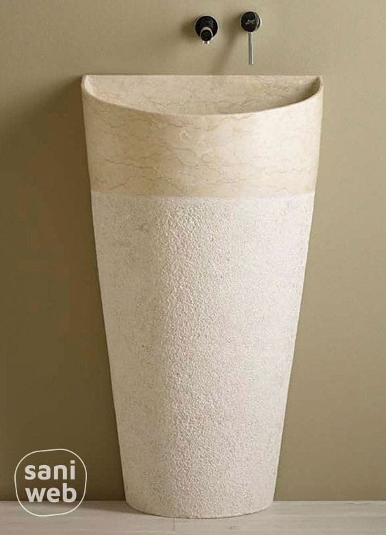 Two-Tone Textured and Polished Pedestal Basin