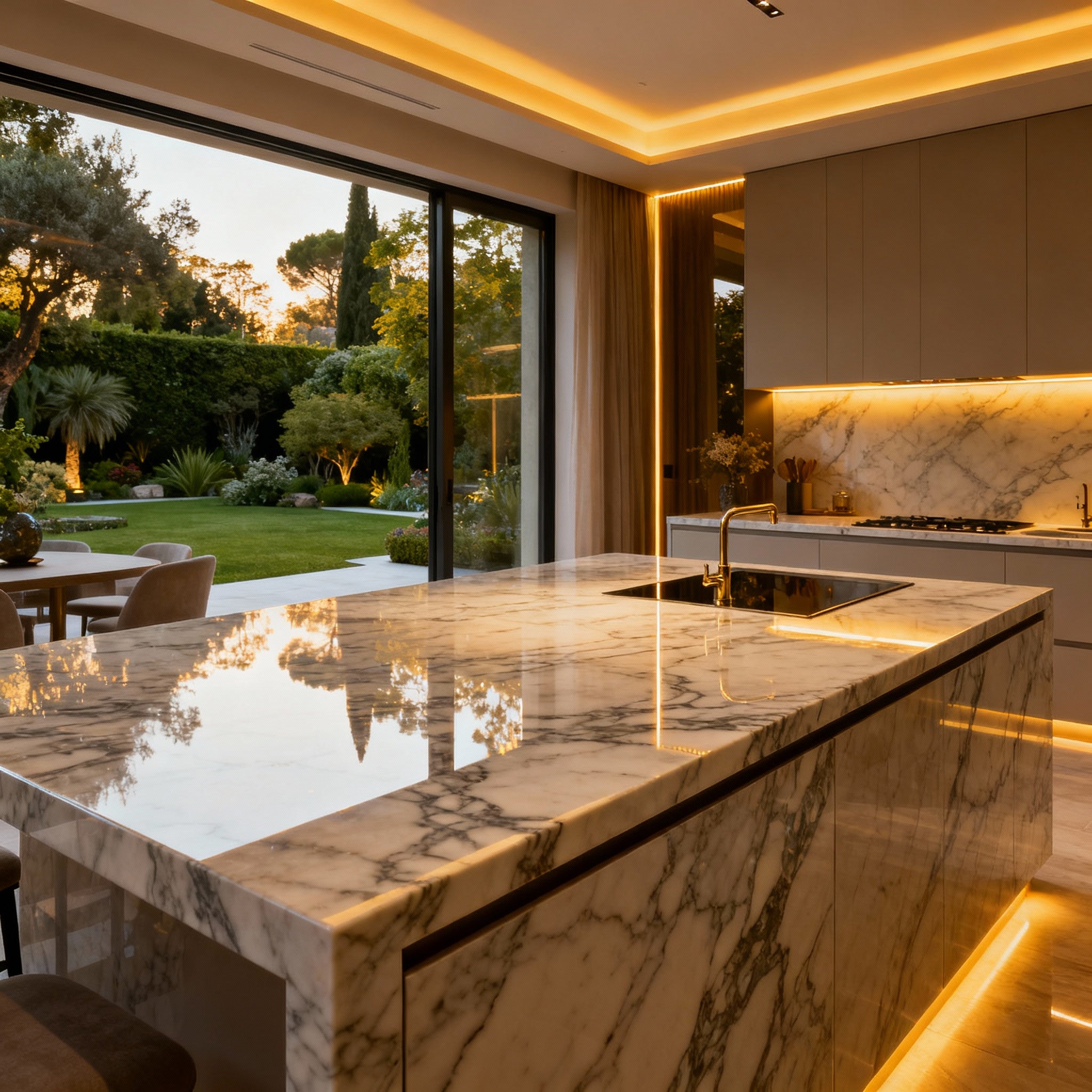 Elegant Marble Kitchen Counter