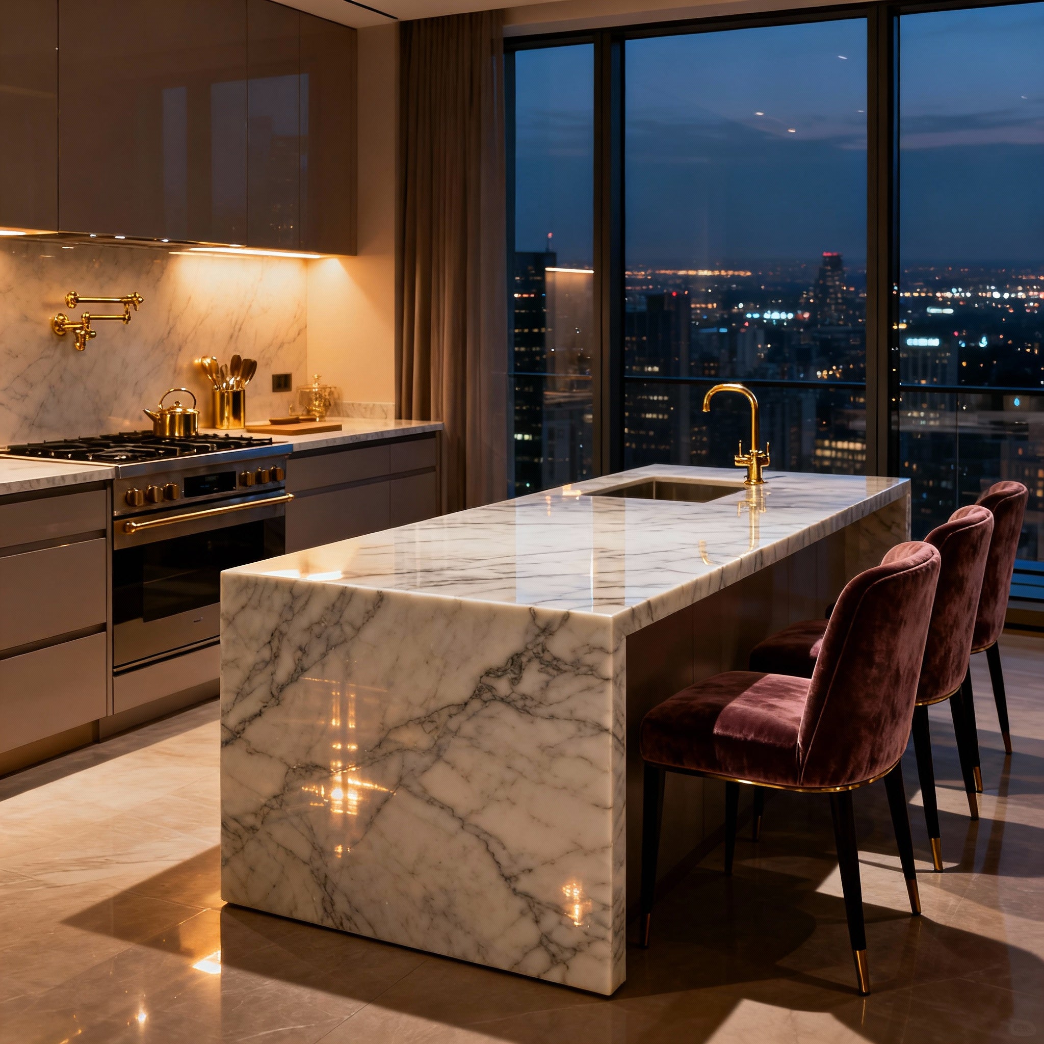 Elegant Marble Kitchen Counter